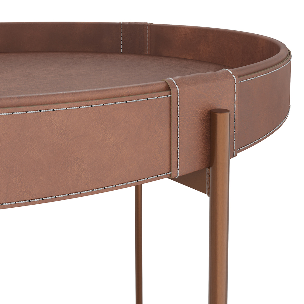 Mesa de Centro Decorativo Sala de Estar 60 cm Industrial Sintético Whisky P06 Aura - Lyam