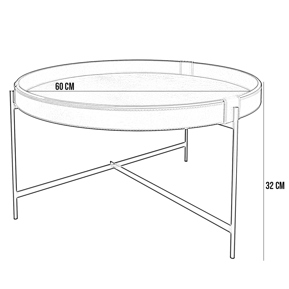 Mesa de Centro Decorativo Sala de Estar 60 cm Industrial Sintético Whisky P06 Aura - Lyam