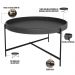 Mesa de Centro Decorativo Sala de Estar 70 cm Industrial Sintético Preto P06 Aura - Lyam