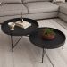 Mesa de Centro Decorativo Sala de Estar 70 cm Industrial Sintético Preto P06 Aura - Lyam