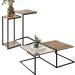 Mesa de Centro Espelhada com Mesas Laterais Industrial D01 Design Demolição - Lyam Decor
