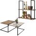 Mesa de Centro Espelhada com Prateleira Multiuso Industrial D01 Design Demolição - Lyam Decor