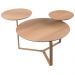 Mesa de Centro Para Sala de Estar 3 em 1 Pés Metálicos Dari A03 Hanover Dourado - Lyam Decor