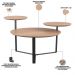 Mesa de Centro Para Sala de Estar 3 em 1 Pés Metálicos Dari A03 Hanover Preto - Lyam Decor