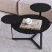 Mesa de Centro Para Sala de Estar 3 em 1 Pés Metálicos Dari A03 Nero Preto - Lyam Decor