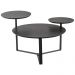 Mesa de Centro Para Sala de Estar 3 em 1 Pés Metálicos Dari A03 Nero Preto - Lyam Decor