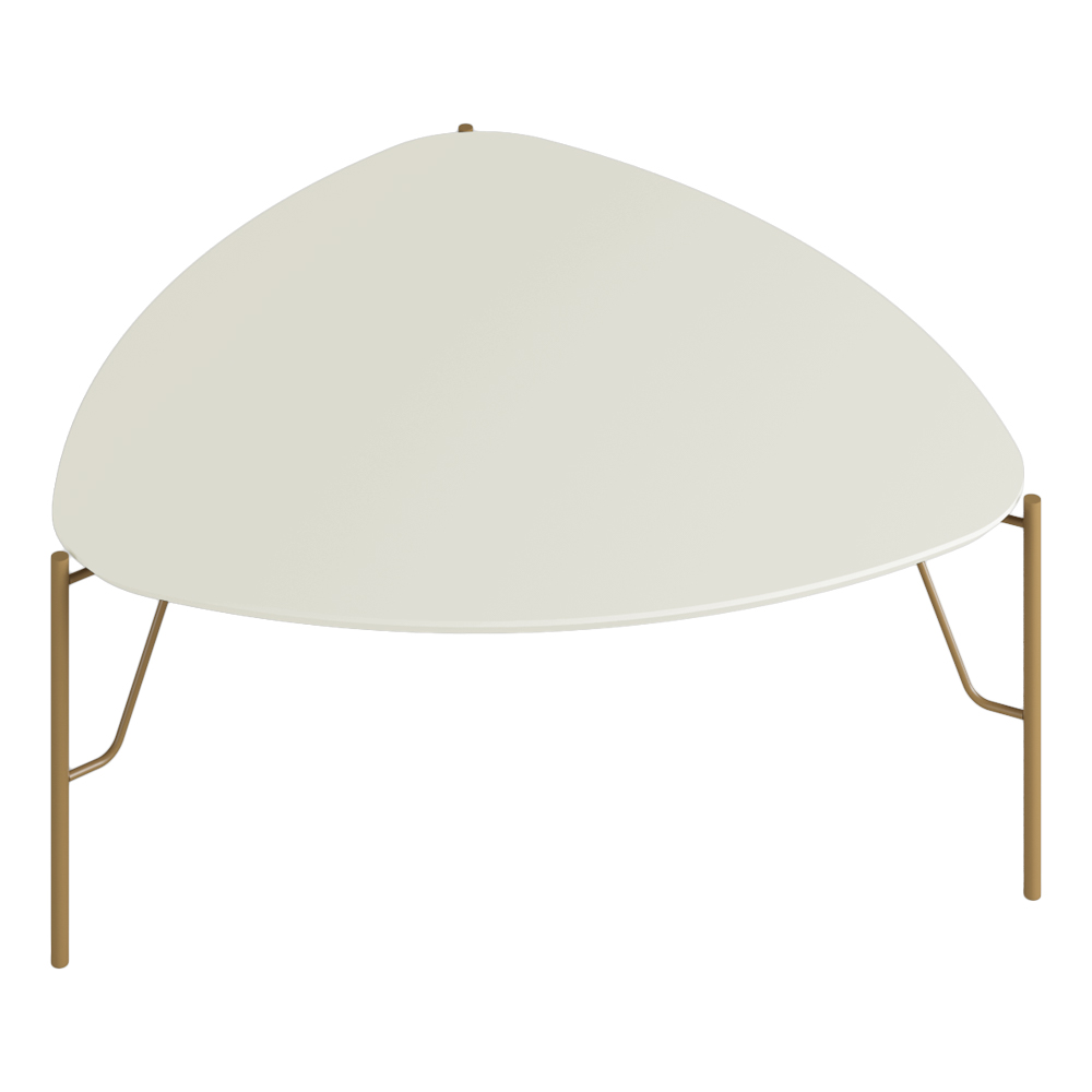 Mesa de Centro Para Sala de Estar Alta Pés Industrial Dourado Alef I03 Luna - Lyam Decor