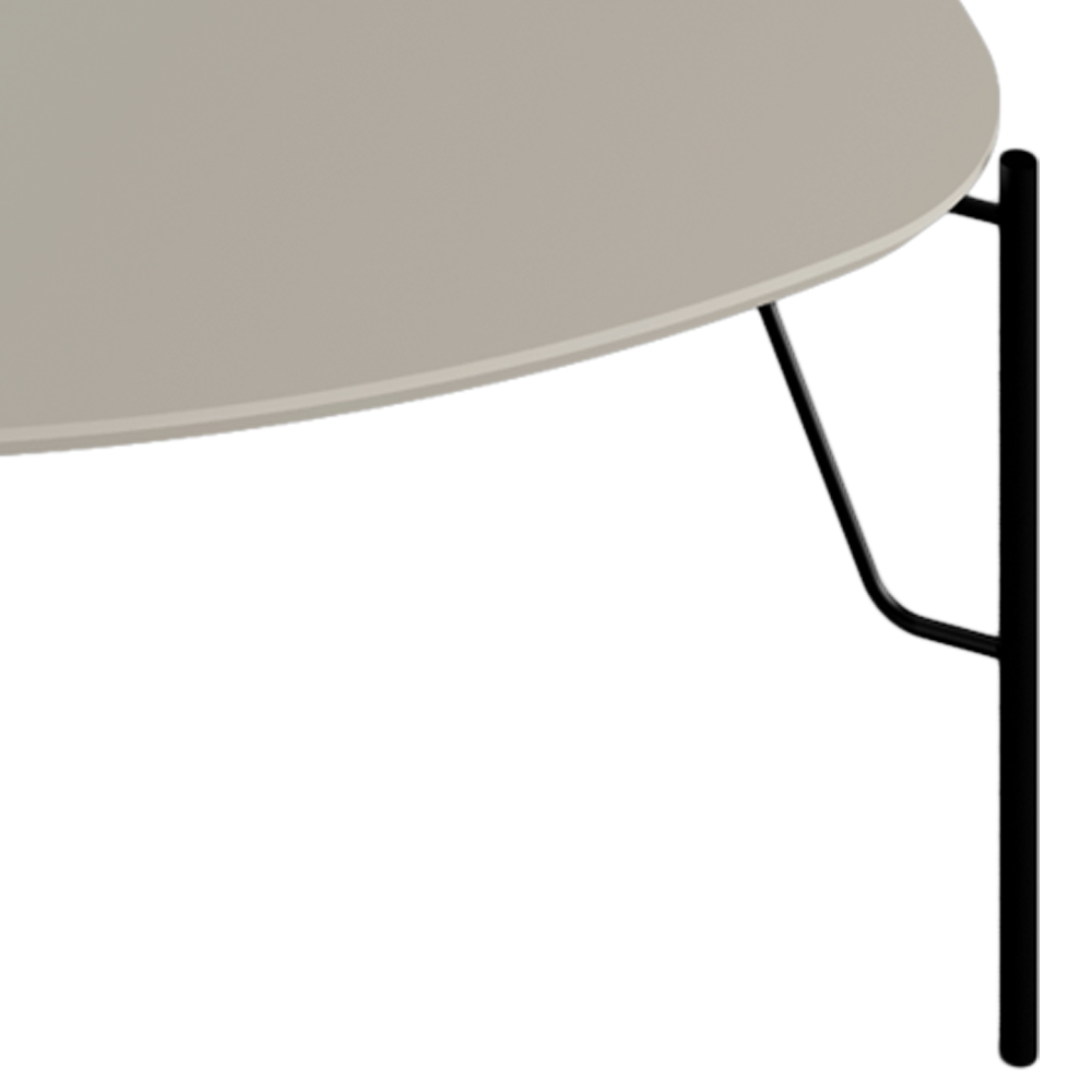 Mesa de Centro Para Sala de Estar Alta Pés Industrial Preto Alef I03 Grigio - Lyam Decor