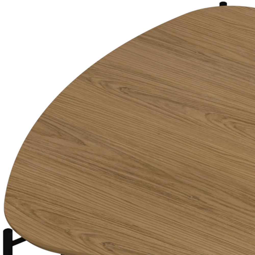 Mesa de Centro Para Sala de Estar Alta Pés Industrial Preto Alef I03 Louro - Lyam Decor