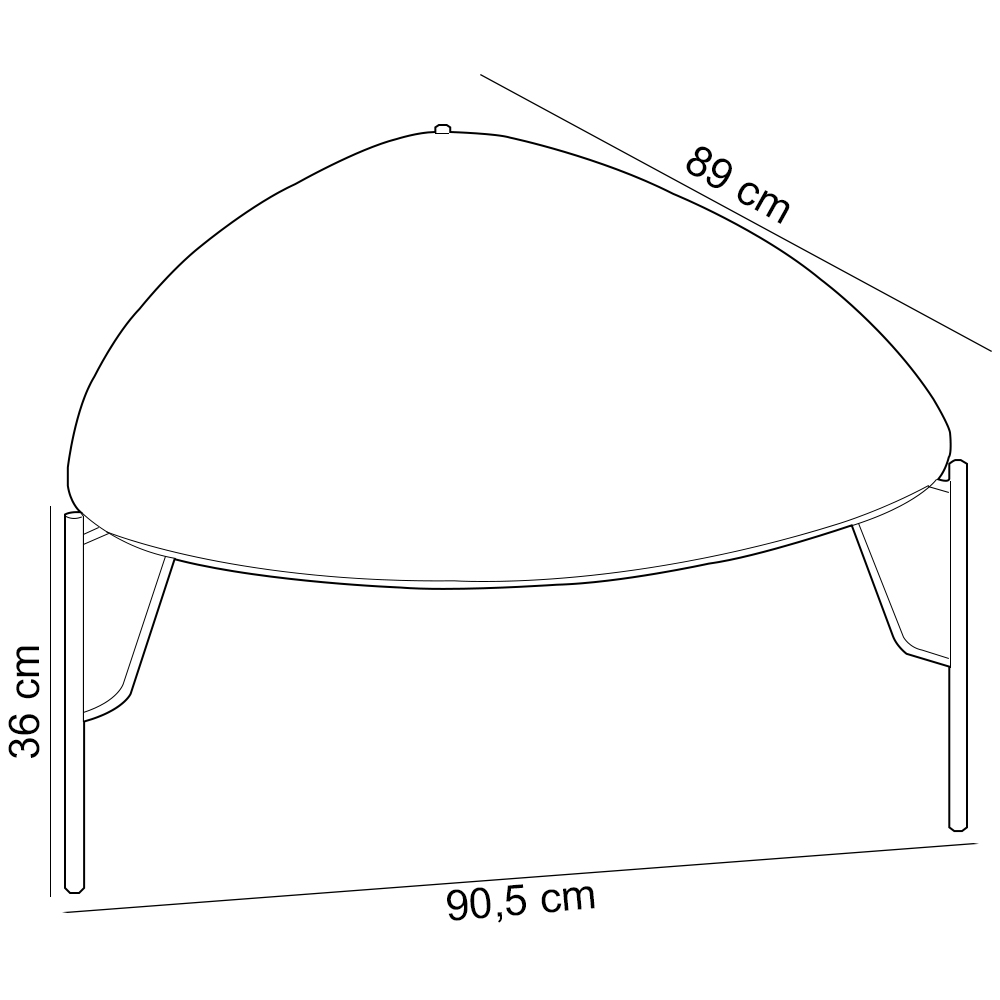 Mesa de Centro Para Sala de Estar Alta Pés Industrial Preto Alef I03 Musgo - Lyam Decor