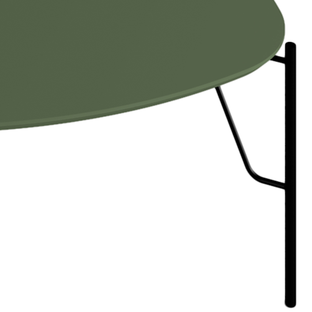 Mesa de Centro Para Sala de Estar Alta Pés Industrial Preto Alef I03 Musgo - Lyam Decor