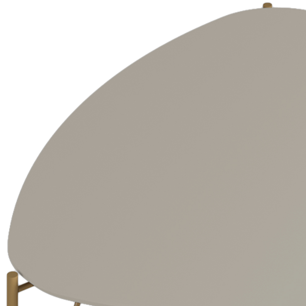 Mesa de Centro Para Sala de Estar Baixa Pés Industrial Dourado Alef I03 Grigio - Lyam Decor
