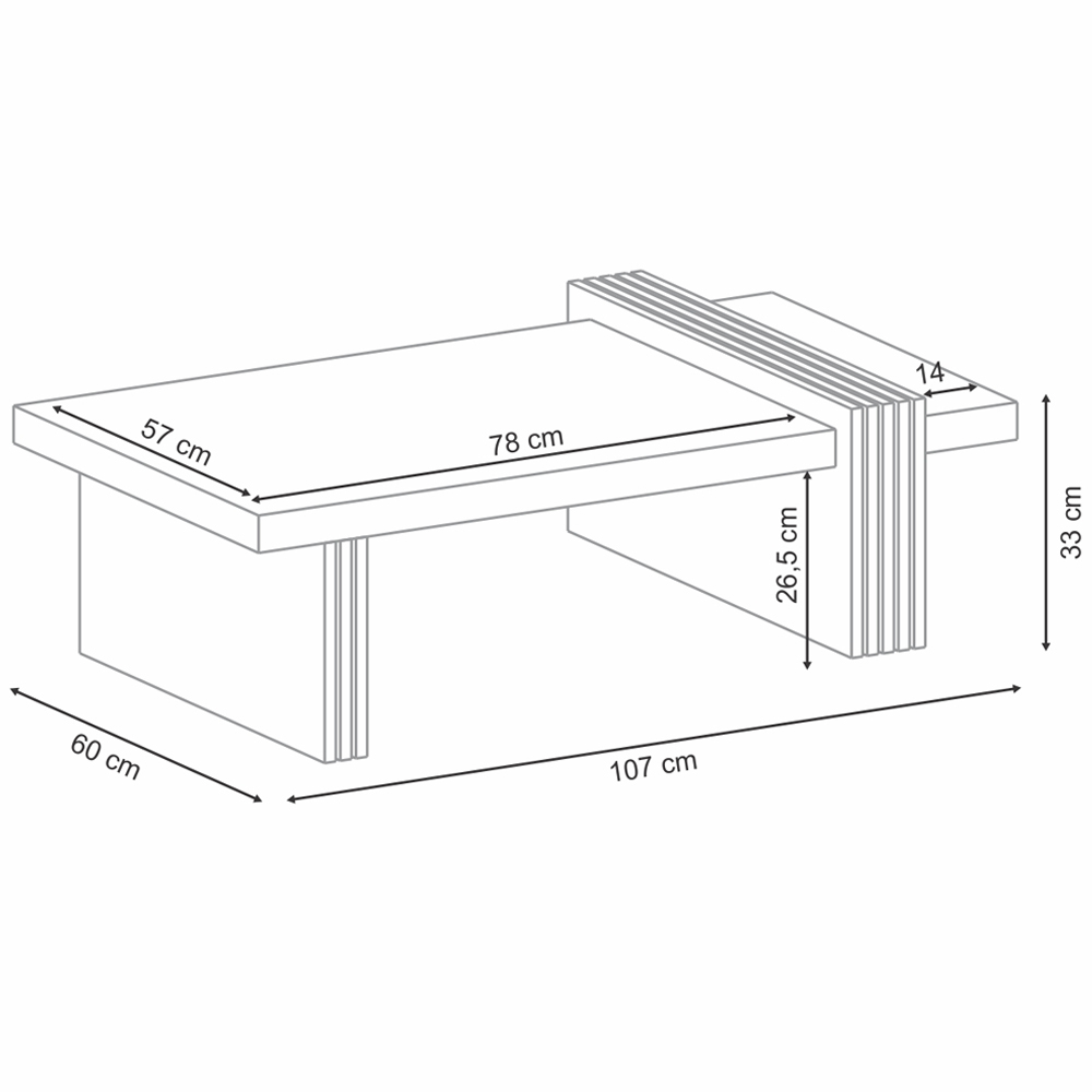 Mesa de Centro Para Sala de Estar Lord B01 Cinamomo Off White - Lyam Decor