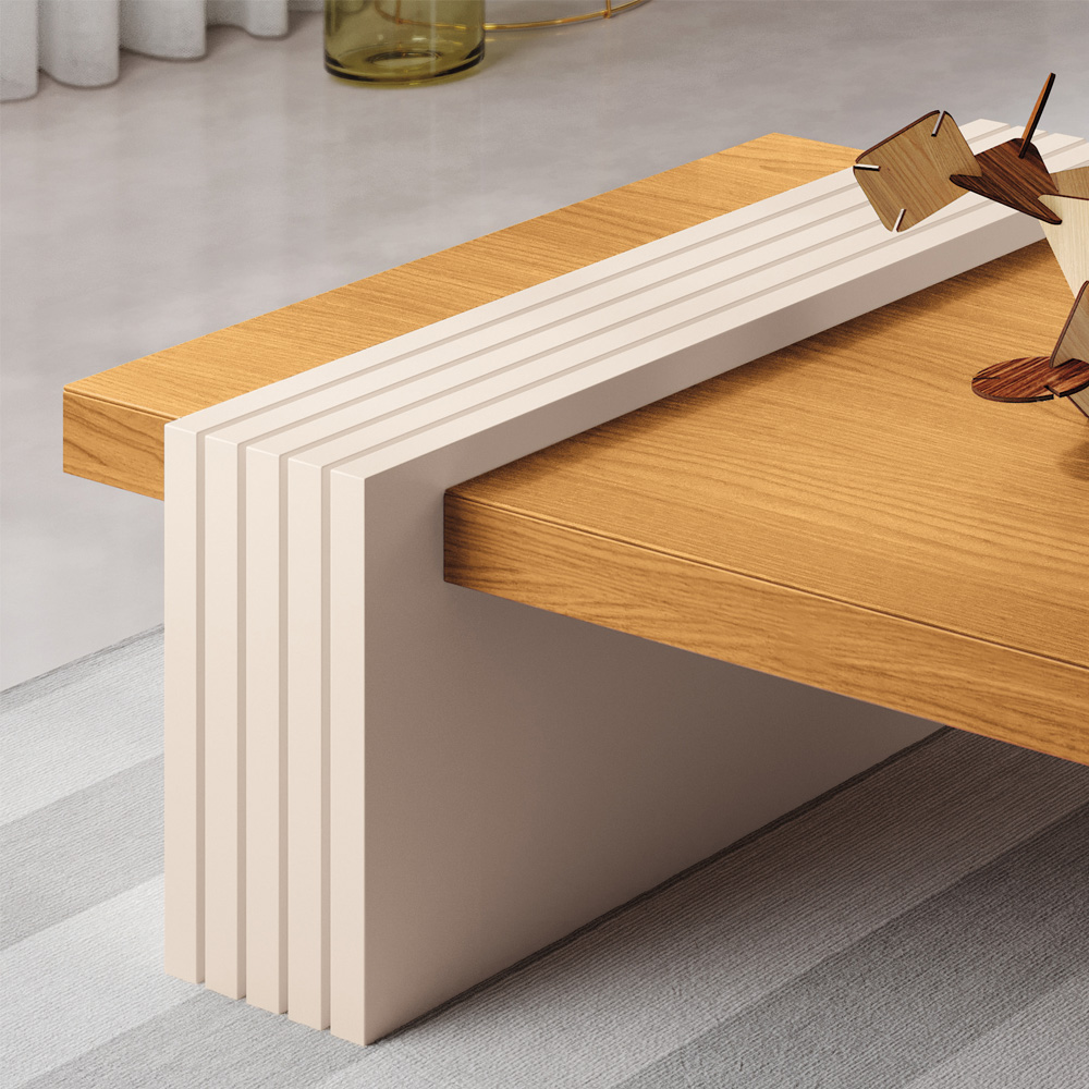 Mesa de Centro Para Sala de Estar Lord B01 Cinamomo Off White - Lyam Decor
