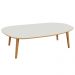 Mesa de Centro Para Sala de Estar Orgânica 90cm Cindy D03 Off White Freijó - Lyam Decor