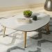 Mesa de Centro Para Sala de Estar Orgânica 90cm Cindy D03 Off White Freijó - Lyam Decor