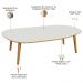 Mesa de Centro Para Sala de Estar Orgânica 90cm Cindy D03 Off White Freijó - Lyam Decor