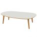 Mesa de Centro Para Sala de Estar Orgânica 90cm Cindy D03 Off White Freijó - Lyam Decor