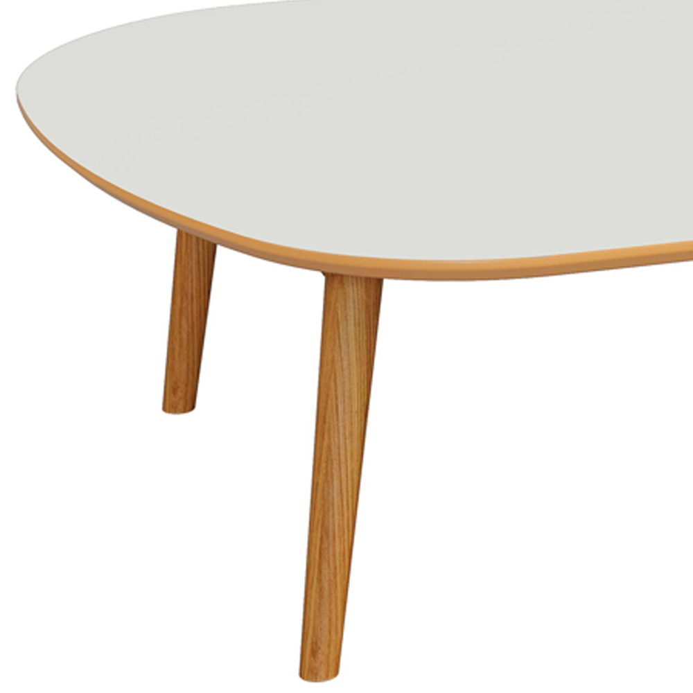 Mesa de Centro Para Sala de Estar Orgânica 90cm Cindy D03 Off White Freijó - Lyam Decor