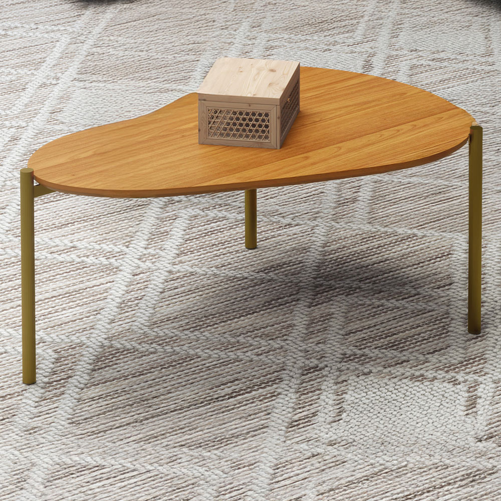 Mesa de Centro Para Sala de Estar Orgânica Industrial 70cm Hagar D03 Freijó - Lyam Decor