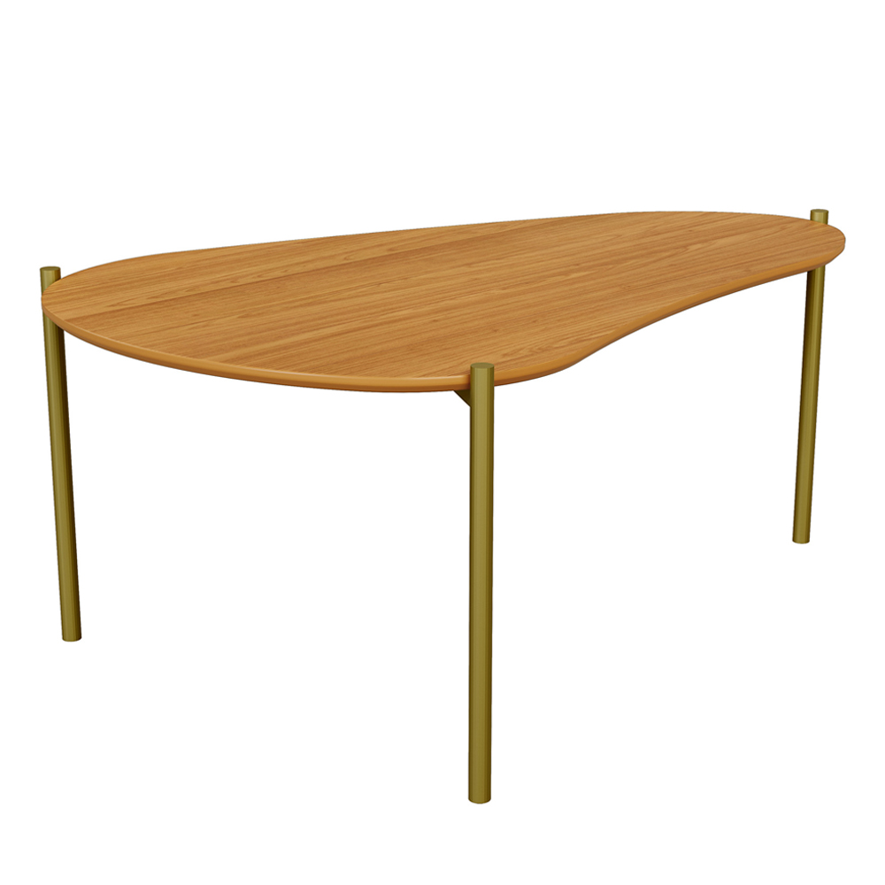 Mesa de Centro Para Sala de Estar Orgânica Industrial 90cm Hagar D03 Freijó - Lyam Decor