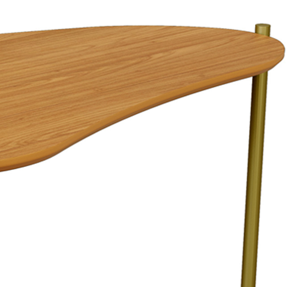 Mesa de Centro Para Sala de Estar Orgânica Industrial 90cm Hagar D03 Freijó - Lyam Decor