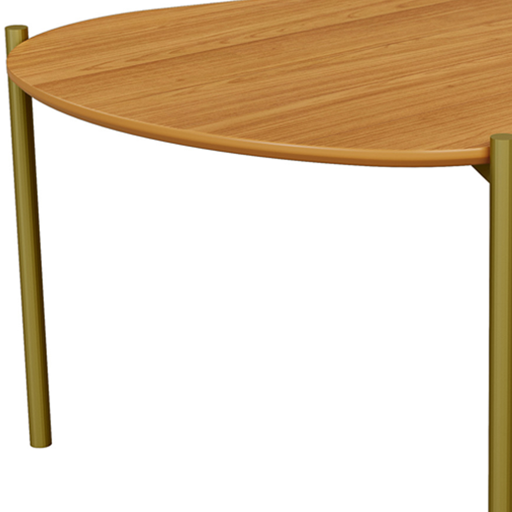 Mesa de Centro Para Sala de Estar Orgânica Industrial 90cm Hagar D03 Freijó - Lyam Decor