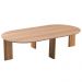 Mesa de Centro Para Sala de Estar Oval Pés Madeira Bulat A03 Hanover Roble - Lyam Decor