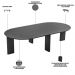 Mesa de Centro Para Sala de Estar Oval Pés Madeira Bulat A03 Nero Preto - Lyam Decor
