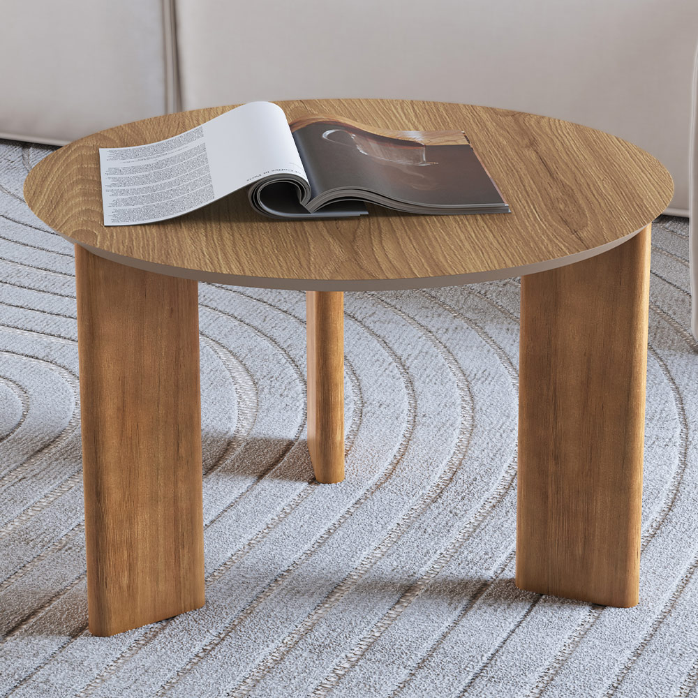 Mesa de Centro Para Sala de Estar Pés Madeira Alta Bulat A03 Hanover Roble - Lyam Decor