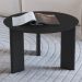 Mesa de Centro Para Sala de Estar Pés Madeira Alta Bulat A03 Nero Preto - Lyam Decor