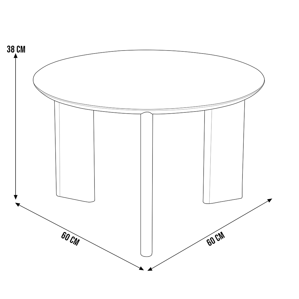 Mesa de Centro Para Sala de Estar Pés Madeira Alta Bulat A03 Nero Preto - Lyam Decor