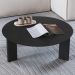 Mesa de Centro Para Sala de Estar Pés Madeira Baixa Bulat A03 Nero Preto - Lyam Decor