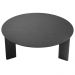 Mesa de Centro Para Sala de Estar Pés Madeira Baixa Bulat A03 Nero Preto - Lyam Decor