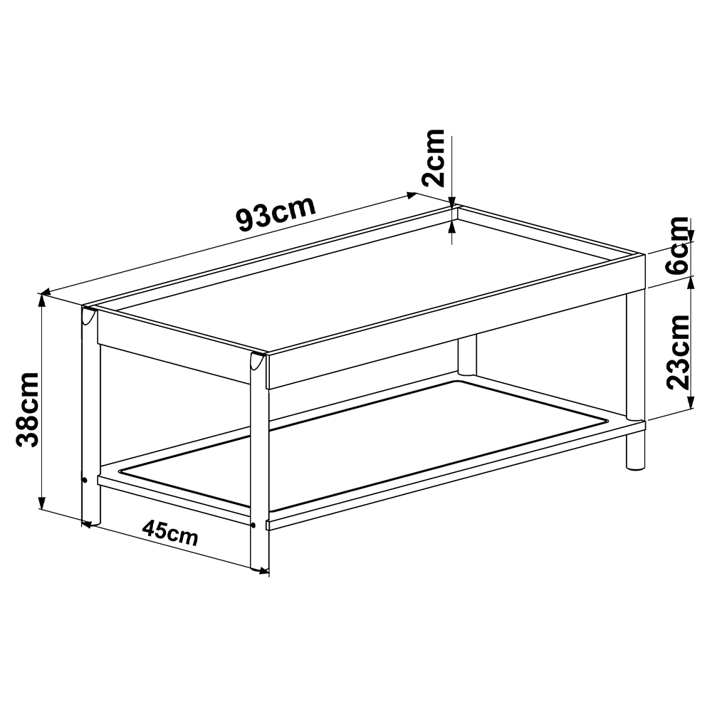 Mesa de Centro Para Sala de Estar Pés Madeira Moss A03 Hanover Roble - Lyam Decor