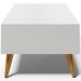 Mesa de Centro Para Sala de Estar Pés Palito Cannes L03 Branco - Lyam Decor