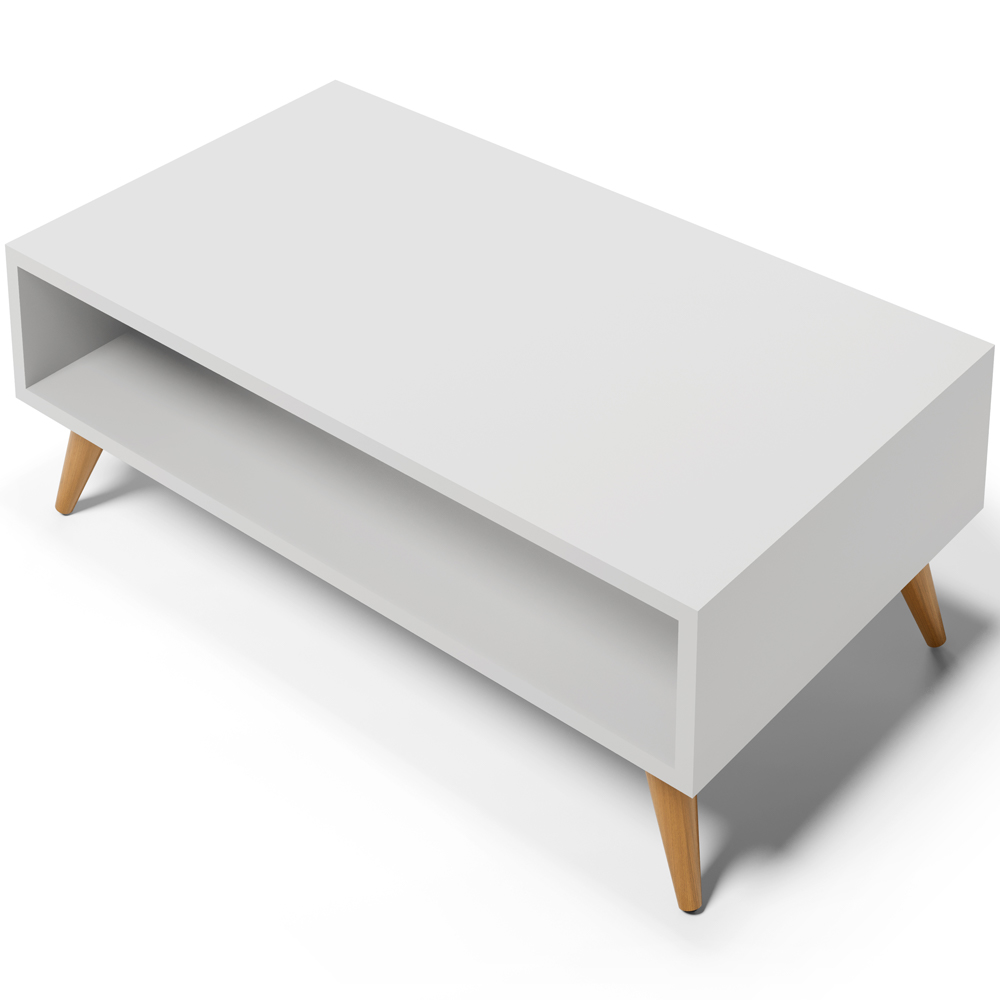 Mesa de Centro Para Sala de Estar Pés Palito Cannes L03 Branco - Lyam Decor