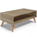 Mesa de Centro Para Sala de Estar Pés Palito Cannes L03 Castanho - Lyam Decor