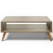 Mesa de Centro Para Sala de Estar Pés Palito Cannes L03 Castanho - Lyam Decor