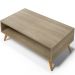 Mesa de Centro Para Sala de Estar Pés Palito Cannes L03 Castanho - Lyam Decor