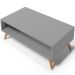 Mesa de Centro Para Sala de Estar Pés Palito Cannes L03 Cinza - Lyam Decor