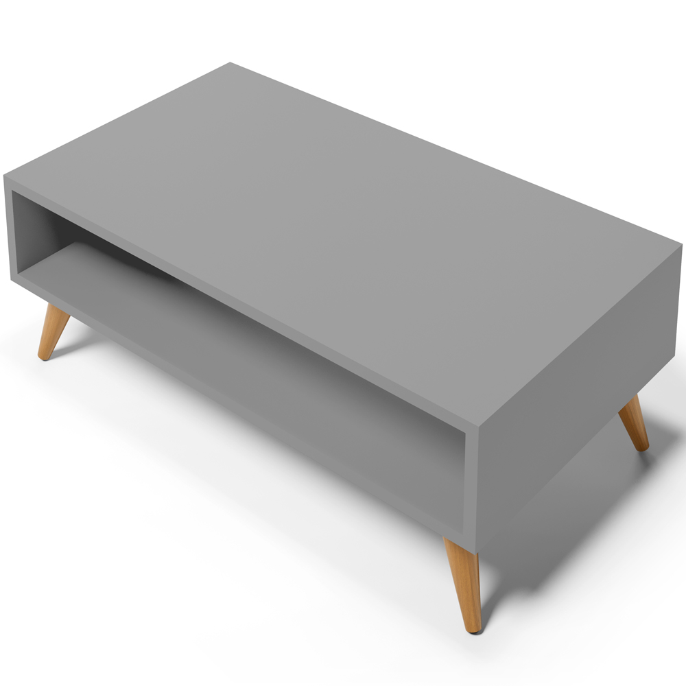 Mesa de Centro Para Sala de Estar Pés Palito Cannes L03 Cinza - Lyam Decor