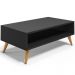 Mesa de Centro Para Sala de Estar Pés Palito Cannes L03 Preto - Lyam Decor