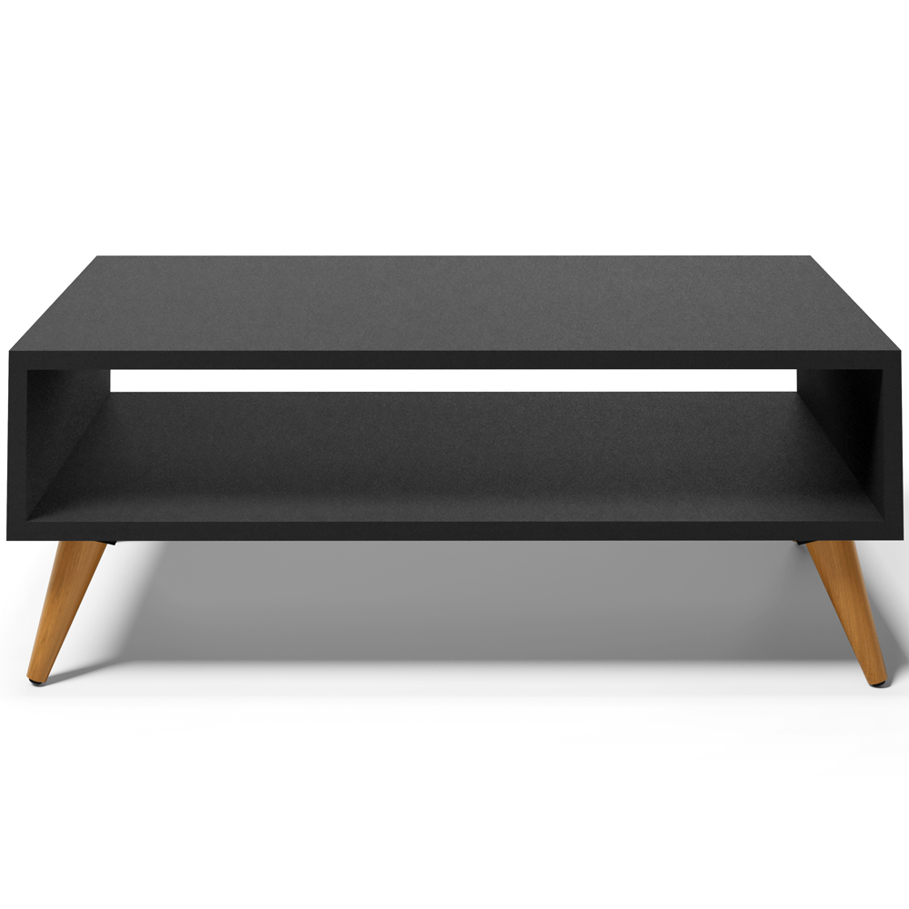 Mesa de Centro Para Sala de Estar Pés Palito Cannes L03 Preto - Lyam Decor