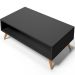 Mesa de Centro Para Sala de Estar Pés Palito Cannes L03 Preto - Lyam Decor