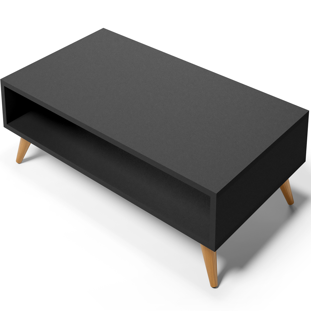 Mesa de Centro Para Sala de Estar Pés Palito Cannes L03 Preto - Lyam Decor