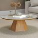 Mesa de Centro Para Sala de Estar Redonda 90cm Seul D03 Off White Freijó - Lyam Decor