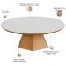 Mesa de Centro Para Sala de Estar Redonda 90cm Seul D03 Off White Freijó - Lyam Decor