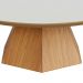 Mesa de Centro Para Sala de Estar Redonda 90cm Seul D03 Off White Freijó - Lyam Decor