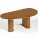 Mesa de Jantar 6 Lugares Orgânica Ourense 180x100 cm Madeira Maciça M04 Castanho - Lyam Decor